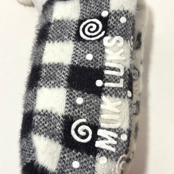 Muk Luks Women's Leopard & Black White Plaid Cabin Socks NWT - Picture 7 of 8
